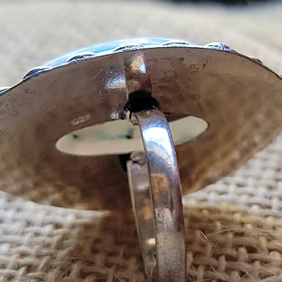 Handcrafted Sterling Silver Dendritic Opal Ring, Size 7.75 Natural Stone Jewelry - Picture 7 of 10